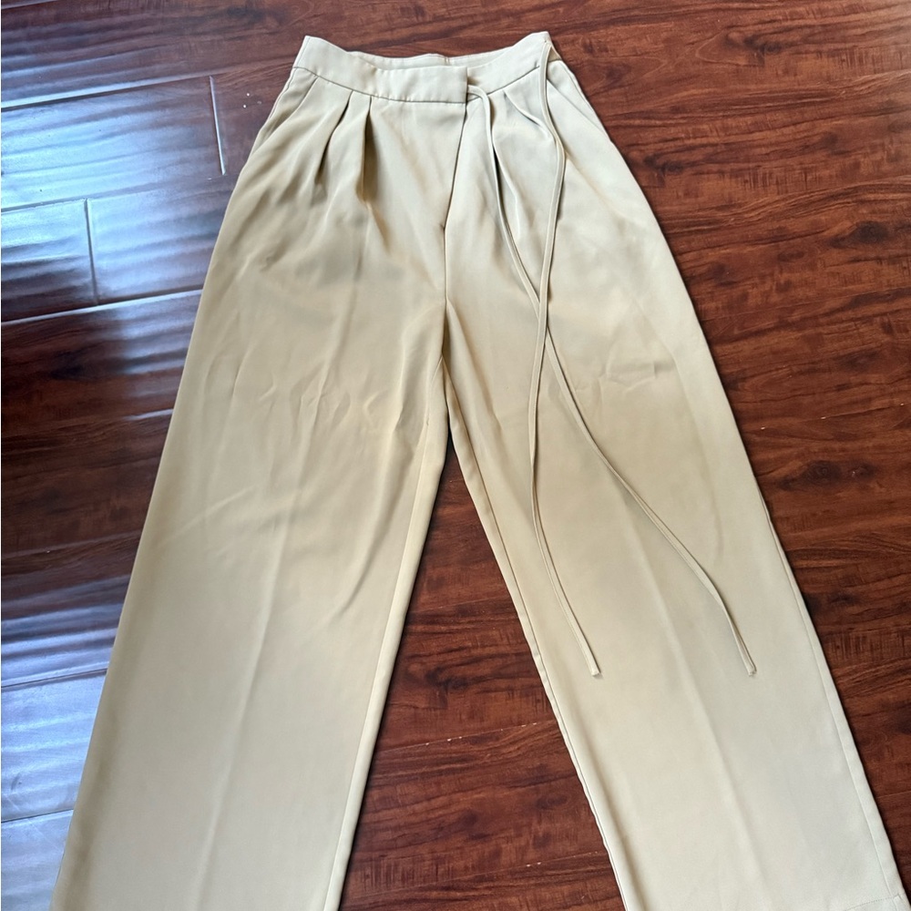 Stylish Tan Wide-Leg Pants